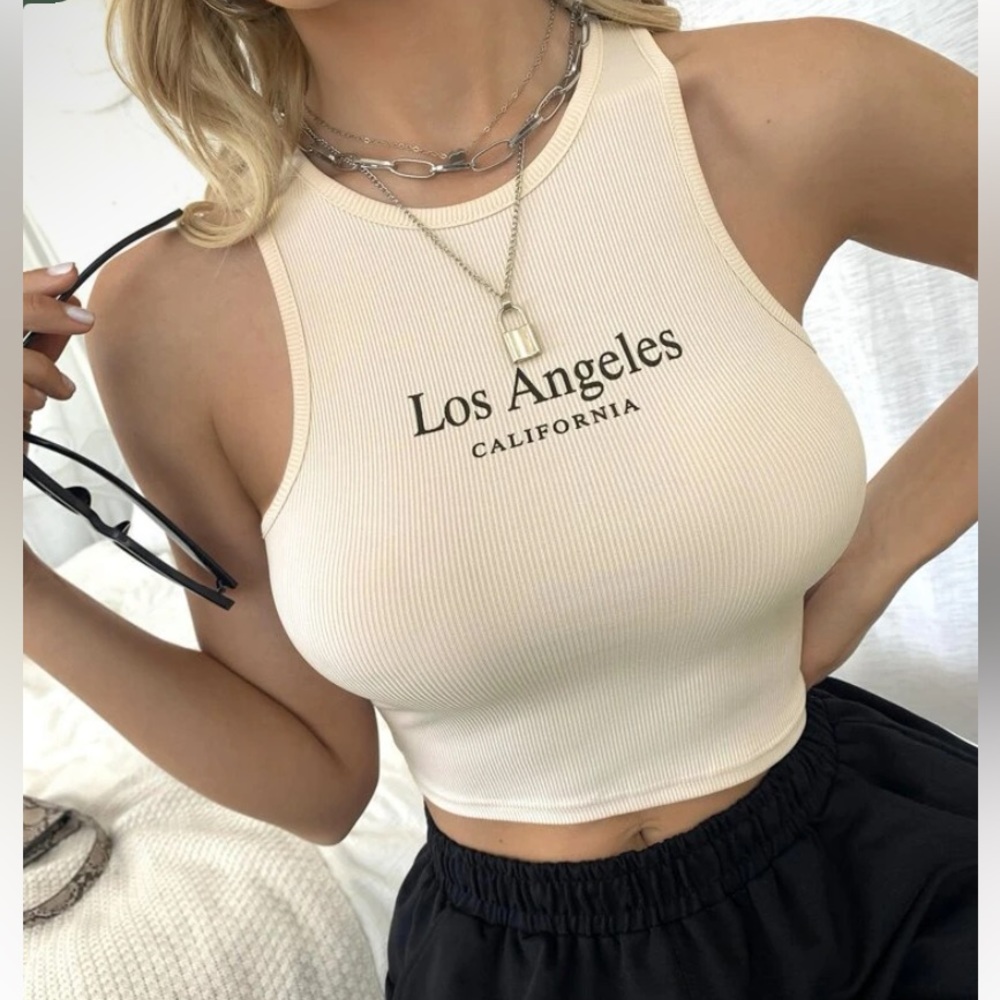 Cropped Ribbed tank